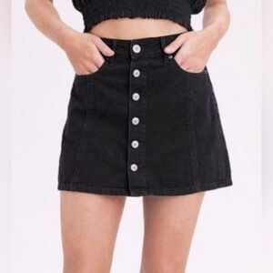 Black denim skirt